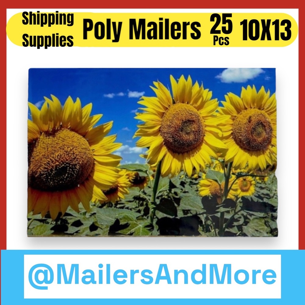 25 10X13 Poly Mailers Sunflower, Shipping Envelopes PRICE IS FIRM Fall - Picture 4 of 12